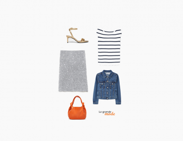 La Grande Mode - Jupe à paillettes et jean - Printemps 2018