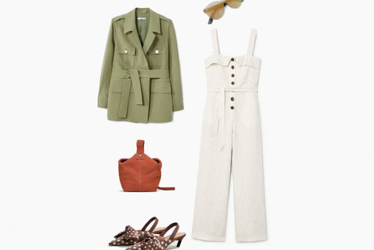 Mix & Match rayures & pois / lin & cuir