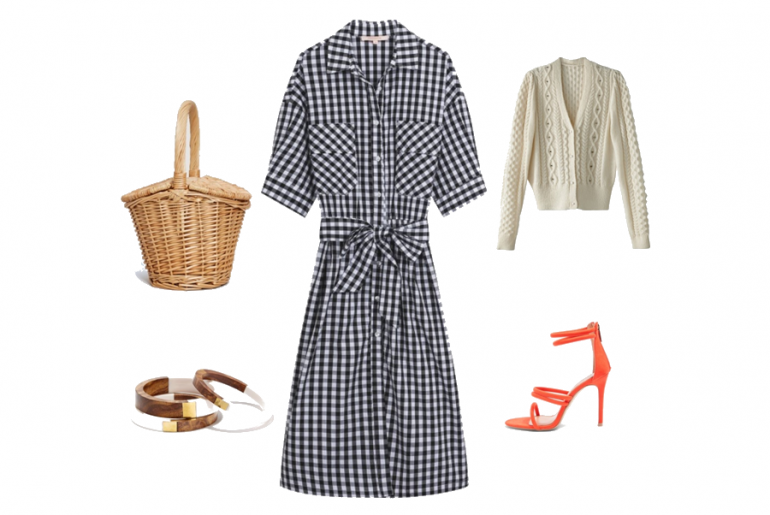 Robe vichy + Panier = combo rétro parfait