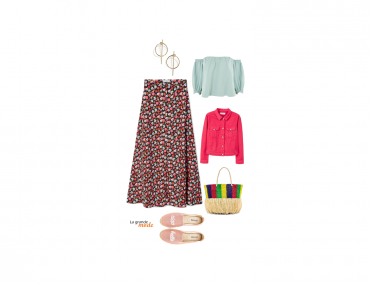 La Grande Mode - Idée look jupe fleurie et espadrilles - Tendance mode printemps 2018