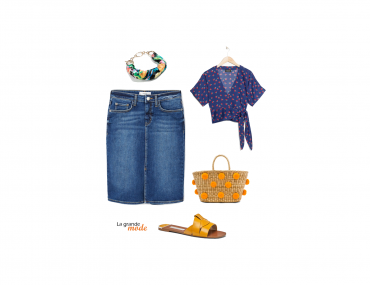 La Grande Mode - Idée look jupe en jean - Tendance mode printemps été 2018
