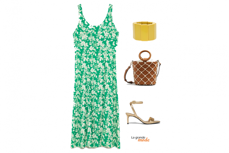 Je serai la plus belle pour aller danser….hé…hé…hé… La Grande Mode - Idée look robe fleurie pour soirée estivale - Tendance Mode printemps été 2018