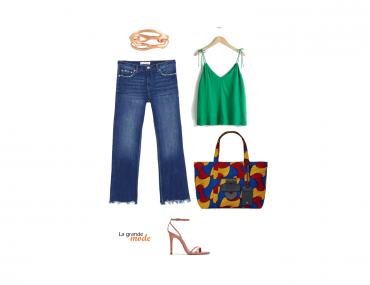 La Grande Mode - Idée look jean sandales pour brunette - Tendance mode printemps été 2018