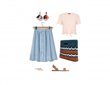 La Grande Mode - Idée look avec une jupe rayée - Tendance mode printemps été 2018