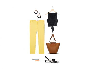 La Grande Mode - Idée look de bureau jaune noire et camel - Tendance mode printemps été 2018