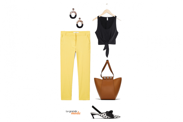 Jaune, camel & noir La Grande Mode - Idée look de bureau jaune noire et camel - Tendance mode printemps été 2018