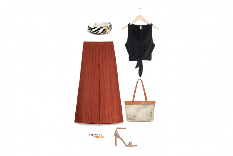Rétro-chic avec des rayures tennis La Grande Mode - Idée look rétro-chic- Tendance mode printemps été 2018