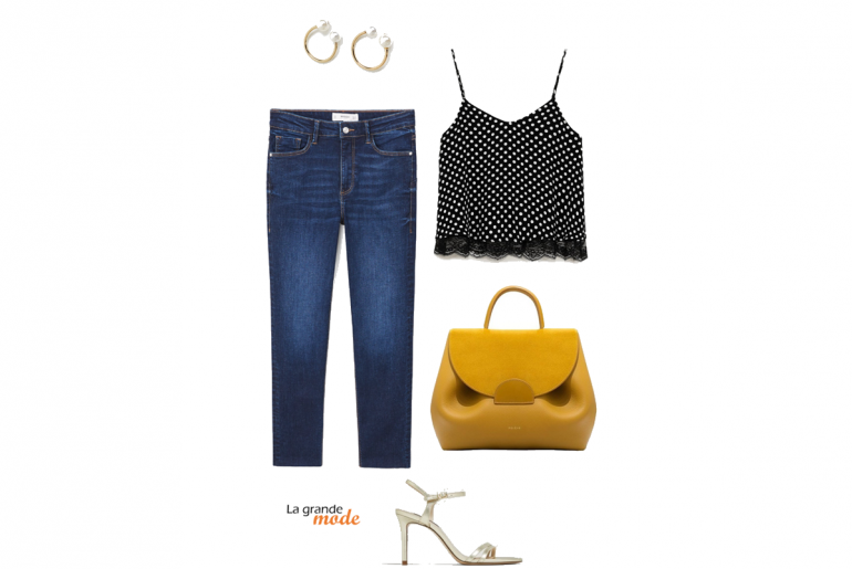 Idée look Jean et Pois La Grande Mode - Idée look jean et pois - Tendance mode printemps été 2018
