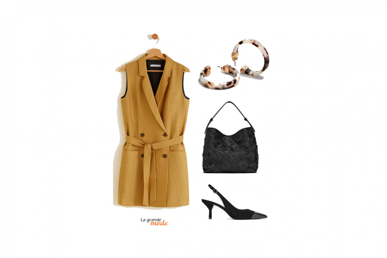 Une robe boutonnée pour une rentrée lookée La Grande Mode - Idée look robe boutonnée - Tendances mode Automne Hiver 2018