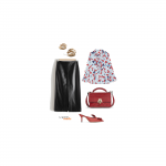 La Grande Mode - Idée look jupe en cuir et chemisier à fleurs - Tendance mode automne hiver 2018