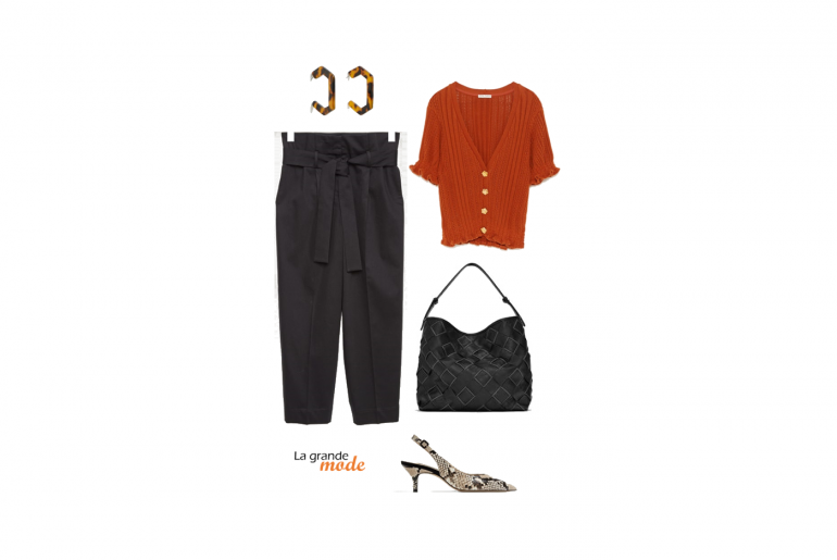 Pantalon paper bag & top court : un peu d’originalité et beaucoup d’élégance La Grande Mode - Idée look pantalon paper bag - Tendance mode automne hiver 2018