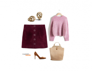 La Grande Mode - Idée look pull en laine, mini jupe et bottines - Tendance mode automne hiver 2018