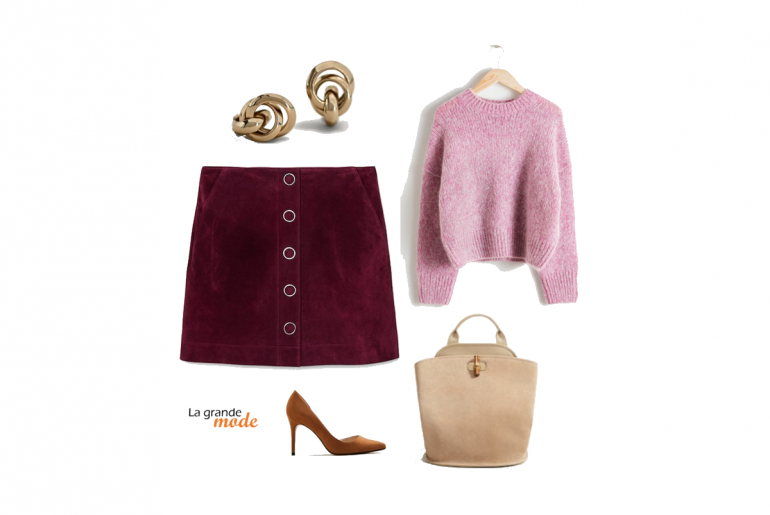 La Grande Mode - Idée look pull en laine, mini jupe et bottines - Tendance mode automne hiver 2018