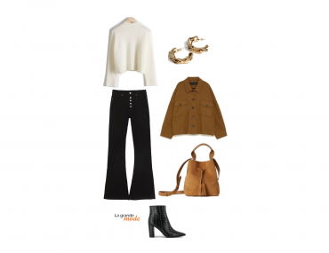 La Grande Mode - Idée look Jean flare & Bottines à clous - Tendance Mode Automne Hiver 2018