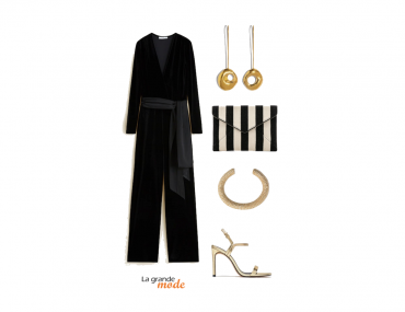 La Grande Mode - Tenue de fête blanche, noire et dorée - Tendance Mode Automne Hiver 2018