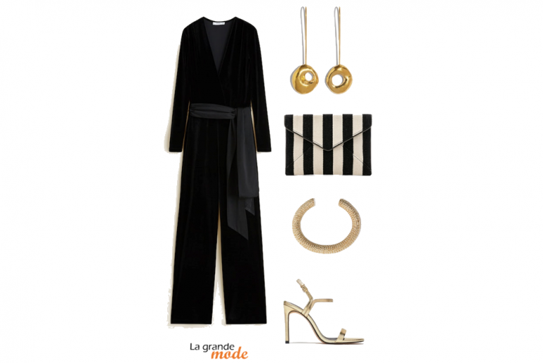 Minimaliste & chic : tenue de fête black, white & gold La Grande Mode - Tenue de fête blanche, noire et dorée - Tendance Mode Automne Hiver 2018
