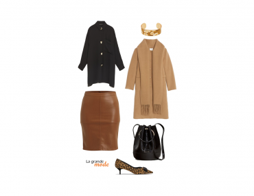 La Grande Mode - Idée look working girl en noir et marron - Tendance Mode Automne Hiver 2018