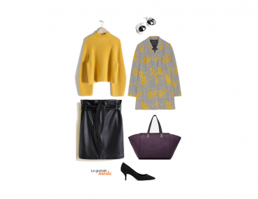 La Grande Mode - Idée look jupe simili cuir & Manteau coloré - Tendance Mode Automne Hiver 2018
