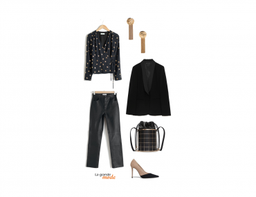 La Grande Mode - Idée look avec un pantalon en cuir et une veste smoking - Tendance Mode Automne Hiver 2018