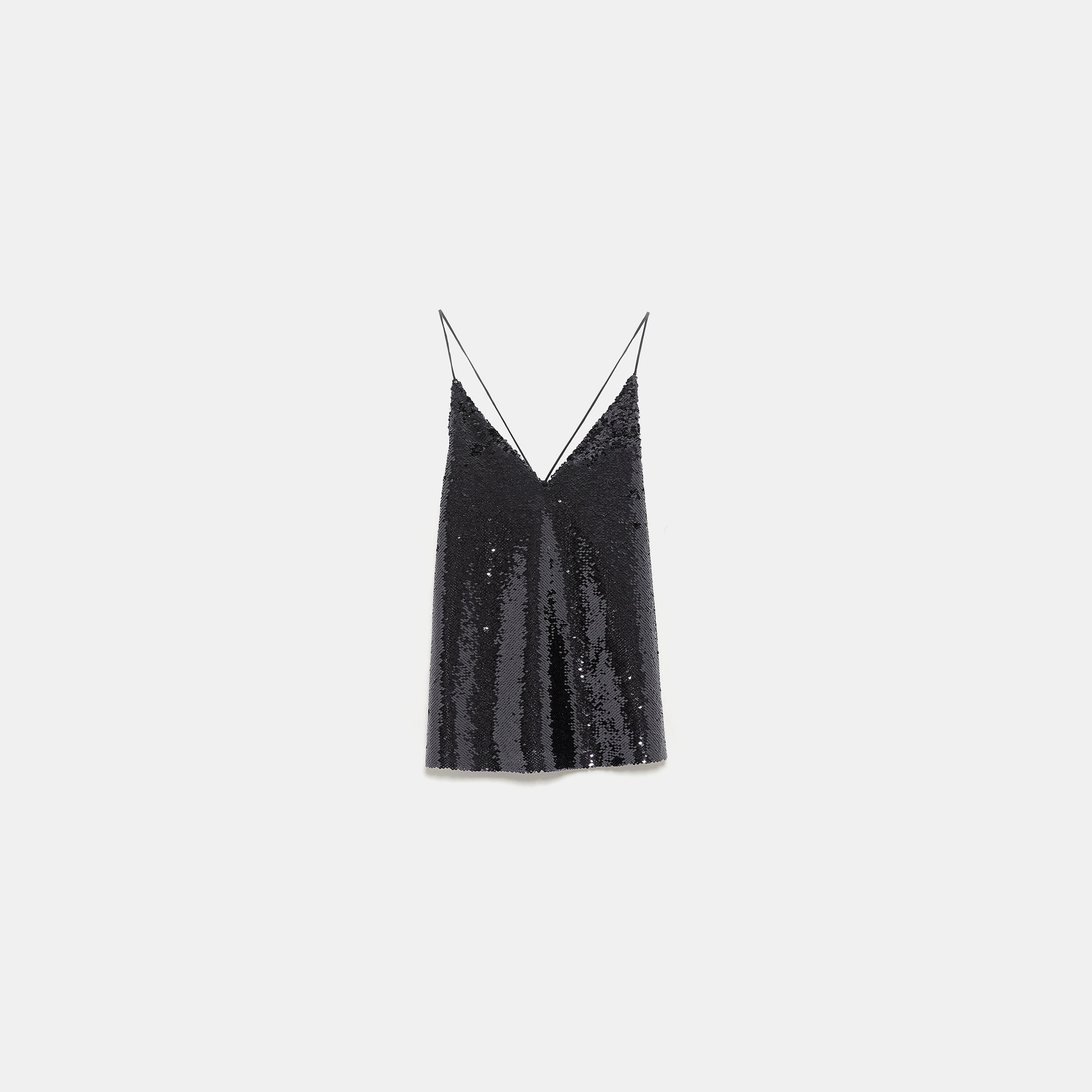 Jupe Midi Zara Pailletée Dorée Et Noire - Taille L - Fendue Portée Une Fois