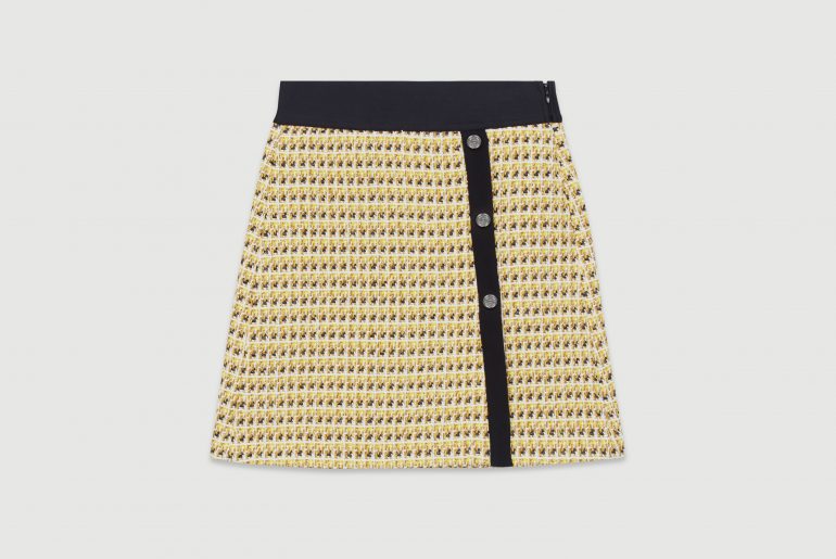 Mini jupe en tweed et lurex Maje
