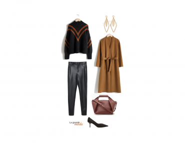 La Grande Mode - Idée look gros pull et slim en simili cuir - Tendance Mode Automne Hiver 2018