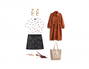 La Grande Mode - Idée look avec un trench et une jupe en simili cuir - Tendance mode printemps été 2019