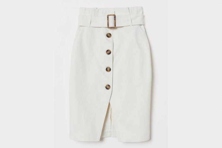 Jupe boutonnée et ceinturée H&M