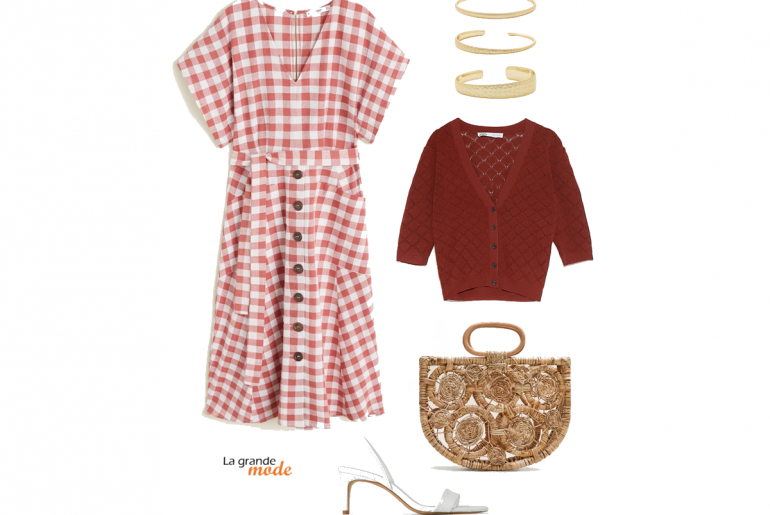 Une robe vichy…et ça pétille ! La Grande Mode - Idée look avec une robe vichy - Tendance mode printemps été 2019