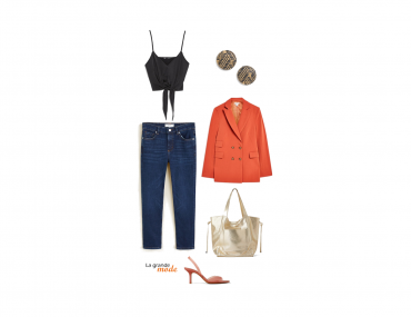 La Grande Mode - Idée look jean brut & veste orange - Tendance mode printemps été 2019