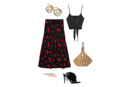 La Grande Mode - Idée look avec une jupe satinée et un top noué - Tendance mode printemps été 2019 - SS2019