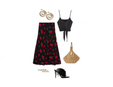 La Grande Mode - Idée look avec une jupe satinée et un top noué - Tendance mode printemps été 2019 - SS2019