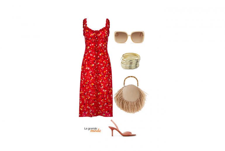 La Grande Mode - Idée look avec une robe à fleurs et un panier - Tendance mode printemps été 2019 SS2019 SS19