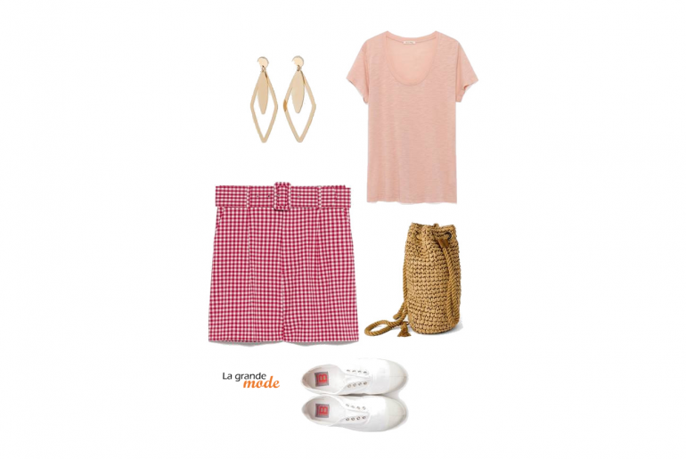 La Grande Mode - Idée look avec un short vichy - Tendance mode printemps été 2019 - SS2019