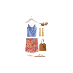 La Grande Mode - Idée look jupe imprimée & top lavande - Tendance mode printemps été 2019