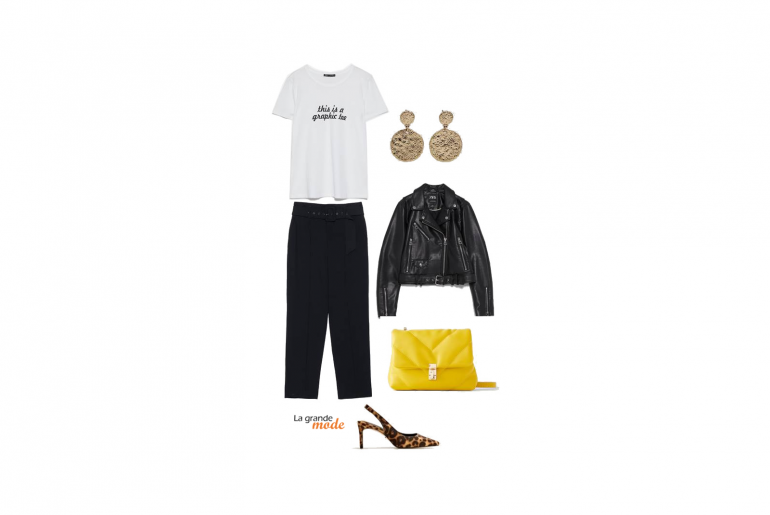 Décaler un look pro avec un t-shirt à inscription La Grande Mode - Idée look avec un t-shirt à inscription - Tendance mode automne hiver 2019