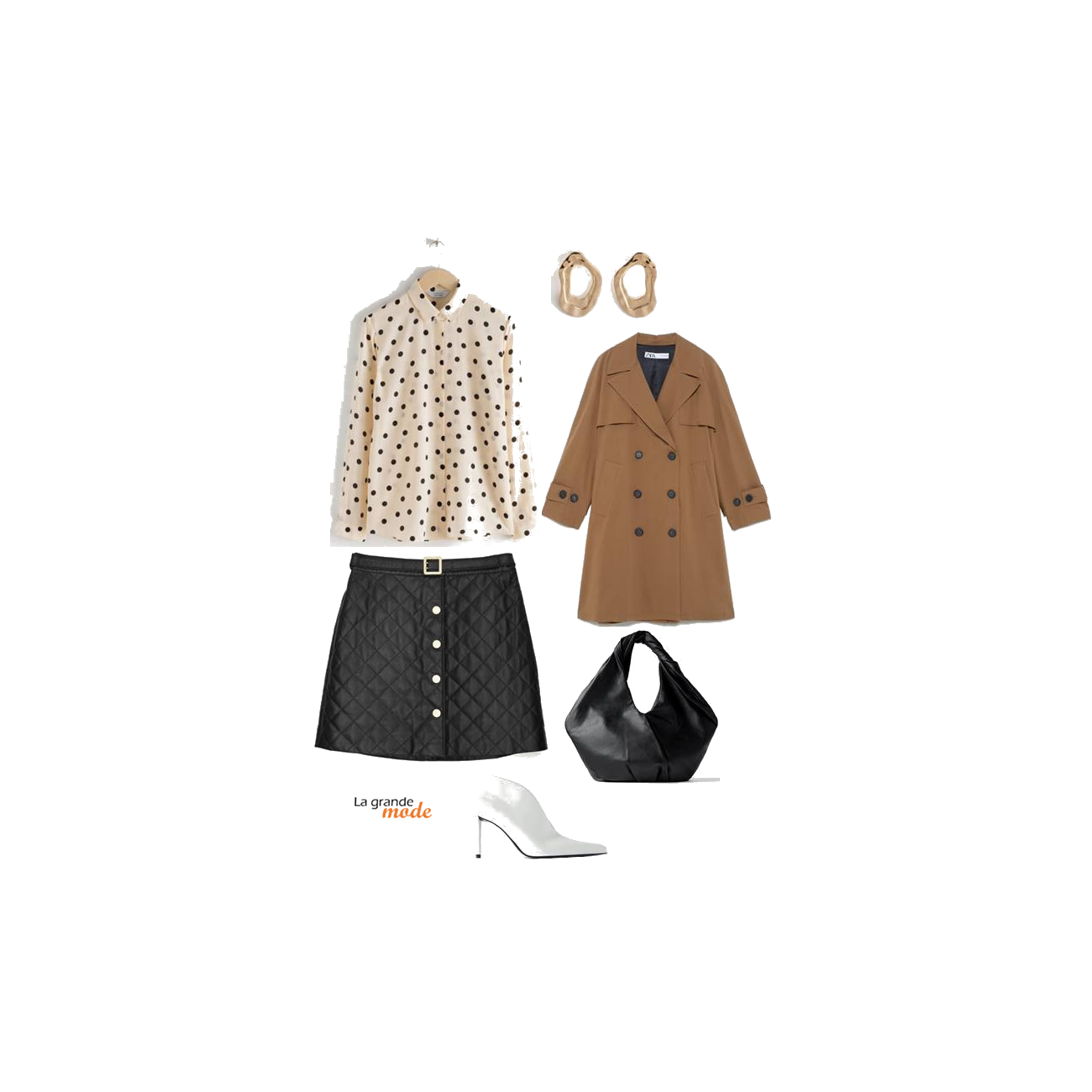 La Grande Mode - Idée look avec une jupe en soie et une jupe en cuir - Tendance mode automne hiver 2019